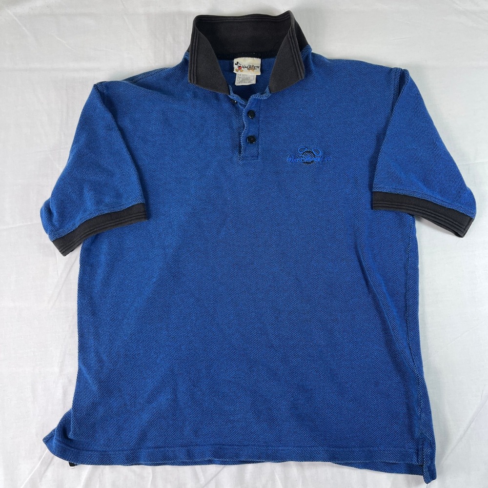 Walt Disney World Polo Shirt Mens Large Blue Excellent Mickey Mouse Embroidered